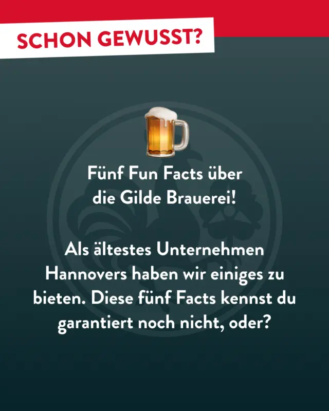 Swipe für fünf Fun Facts zu unserer Privatbrauerei!🔥 Habt ihr gewusst, dass wir so eine lange und breite Geschichte haben? 🕰️

... das ist aber nur ein kleiner Vorgeschmack – also bleibt dran.😏

#meingilde #dasgildet #gildehannover #gilde #bier #geschichte