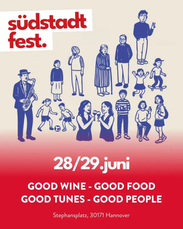 Summer Vibes incoming! ☀️

Kommendes Wochenende steigt das Südstadtfest auf dem Stephansplatz! 🎉 Bei bestem Wetter gibt es gute Beats, leckeres Essen, beste Weine – und natürlich kühles Bier! 😉🍻

Ihr habt am Samstag oder Sonntag noch nichts vor? Dann kommt rum und stoßt mit uns auf großartige Nachbarschaft an. 🍻

#Südstadtfest #Hannover #MeinGilde