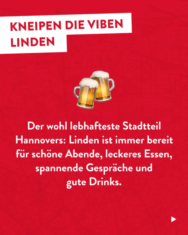 Lindens Kneipen sind pures Herzblut und absolut abwechslungsreich: Von der kultigen Eckkneipe bis zur chilligen Bar mit Dancefloor. 💃🏽

Welche ist euer Stammspot? Oder fehlt noch einer auf unserer Liste? 🍻👇

#dasgildet #meingilde #lindenhannover #kneipenliebe #hannoverbars #gildeunterwegs