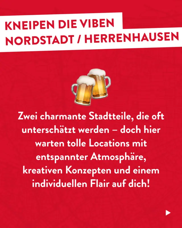 Warst du schon mal in Herrenhausen & Nordstadt unterwegs? Wir bringen dir heute 7 vielseitige Spots mit ganz eigenem Charme mit – kulinarische Highlights, Theater, Bar &  Biergarten inklusive! 😋

👉 Welches Lokal ist euer Highlight? Oder habt ihr vielleicht sogar noch ein ganz anderes? 

#hannover #meingilde #dasgildet #bier #bierkultur #hannoverbars #nordstadtliebe #kneipenguide #hannovergehtaus