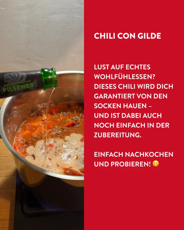 Wenn’s draußen grau ist, hilft nur eins: etwas Heißes im Topf und etwas Kühles im Glas. 🍲🍺
Unser Chili con Gilde bringt Wärme und jede Menge Feierabendstimmung auf den Tisch. Einmal gekocht und du willst nie wieder ohne Bier würzen. 😏
👉 Also ran an den Topf, rein mit dem Gilde und losprobieren!
#dasgildet #meingilde #gildebrauerei #hausmannskost #bierliebe #hannover #chili
