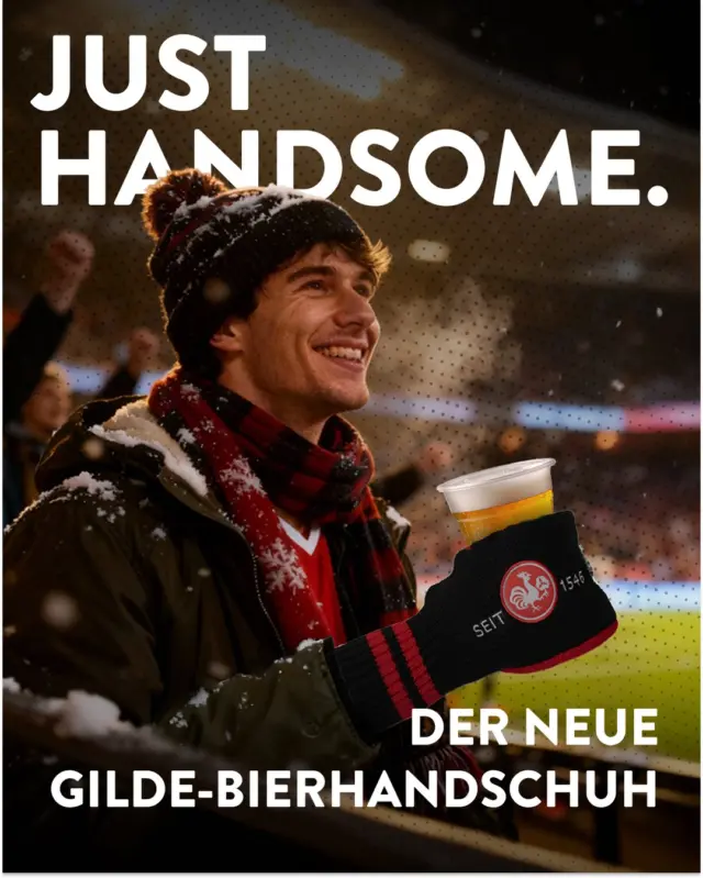 Gamechanger fürs Draußensein im Winter. ❄️
 
Wir kennen es alle: Die Temperaturen sinken und beim Biertrinken im Stadion, am Kiosk oder auf dem Weihnachtsmarkt frieren einem die Finger ab. Doch genau davor rettet dich jetzt der neue Gilde-Bierhandschuh, der deine Hände wärmt und das Bier trägt. 🧤
 
Also rein in den Shop, damit es schon bald heißt: Bier kalt, Hände warm. ✅
 
#dasgildet #meingilde #hannover #gildebrauerei
