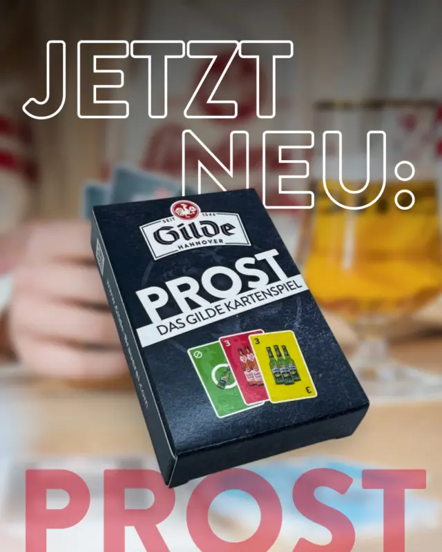 Uno war gestern – echte Kenner spielen PROST. 🍻🃏

Das neue Gilde Kartenspiel bringt den Klassiker-Vibe auf ein neues Level: Schnell erklärt, einfach gespielt und perfekt für die nächste Runde am Tisch. Wirf Karten, ärger deine Freunde und stell dich der ultimativen Frage: Wer bleibt am Ende cool – und wer muss nachschenken? 😇
 
👉 Jetzt im Gilde-Shop entdecken [Link in Bio].

#meingilde #dasgildet #hannover #kartenspiel #Prost