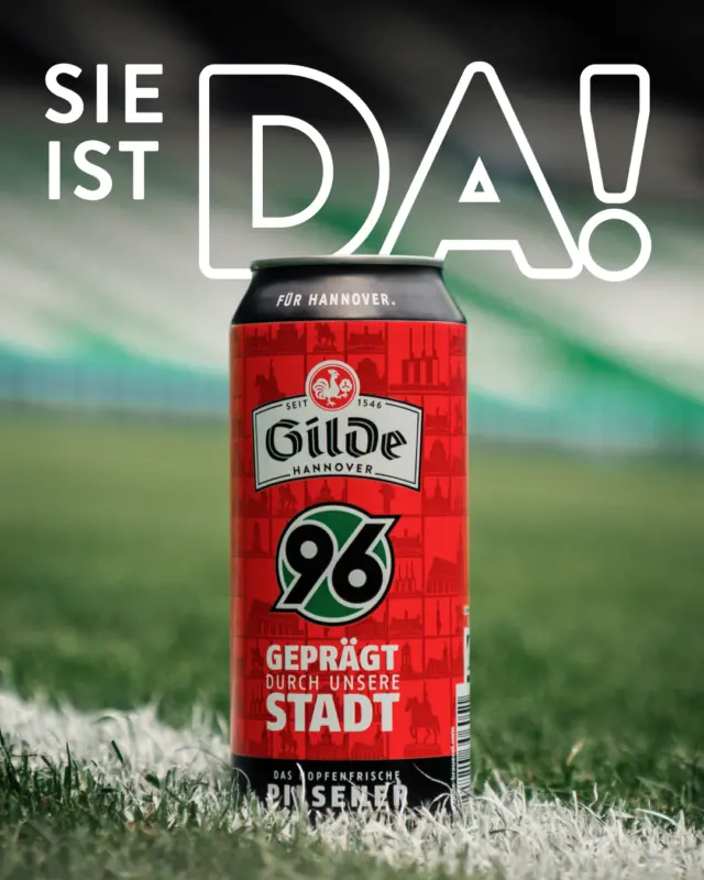 Aus Hannover. Für Hannover. ⚫️⚪️💚
Die neue Hannover 96 x Gilde Dose ist ab sofort im Handel und unter gilde-brauerei.com verfügbar.
 
Jetzt sichern, kaltstellen und auf Hannover anstoßen. 🍺
 
#meingilde #dasgildet #hannover96 #h96