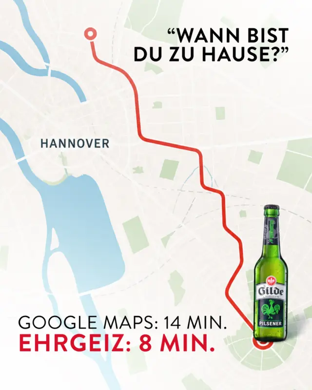 Der schönste Teil des Heimwegs? Ganz klar: Die Vorfreude auf ein kaltes Gilde. 🍺

Konnte Maps ja nicht wissen. 😉🏃‍♂️💨 

#meingilde #dasgildet #hannover #brauerei