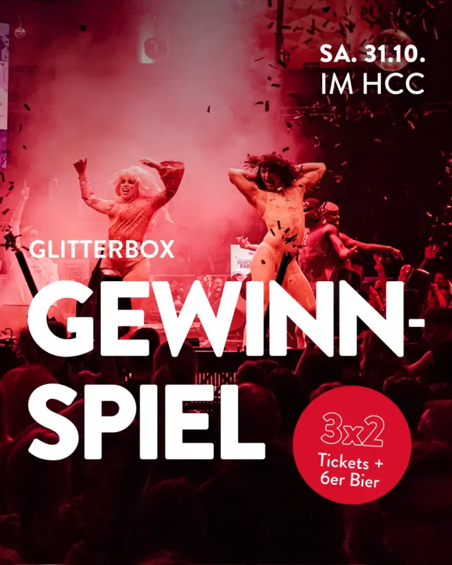 Wir bringen euch zum Glitzern! 🪩✨ Am 31.10. wird das HCC bei der Glitterbox zur größten Tanzfläche Hannovers! 💃🔥

Wir verlosen 3 x 2 Tickets inkl. 6er zum Vorglühen an euch! 🎟️🍻

So seid ihr dabei:
❤️ Beitrag liken
🪩 Eure Party-Begleitung markieren

Teilnahmeschluss ist am 26.10., 18 Uhr.

Mit wem schwingt ihr das Tanzbein? 👀

#meingilde #dasgildet #glitterbox #hcc

Die Gewinner werden per DM benachrichtigt. Das Gewinnspiel steht in keiner Verbindung zu Instagram oder Meta.