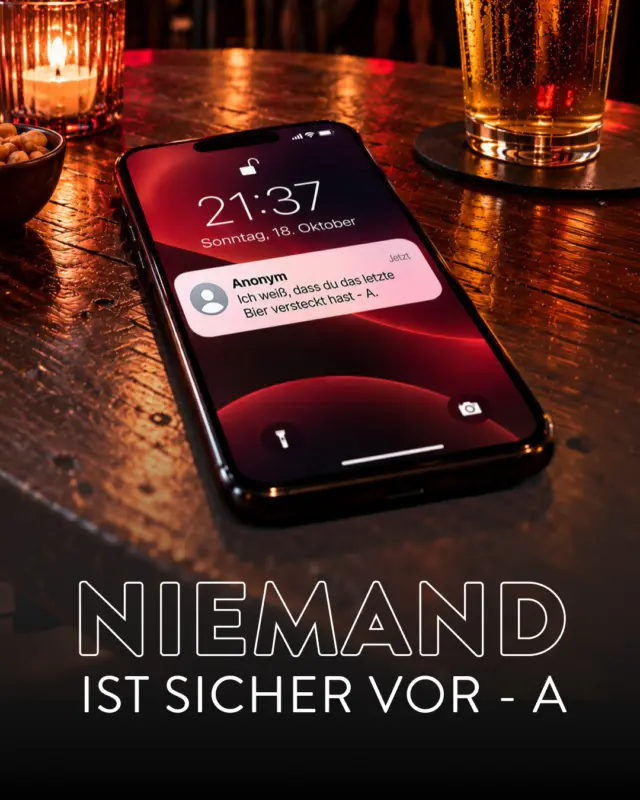 Du dachtest, du könntest dein letztes Bier heimlich trinken? 🍺👀
Nicht, wenn A noch eine Rechnung mit dir offen hat. 💋
#meingilde #dasgildet #PrettyLittleLiars #PLL
Bild KI-generiert.